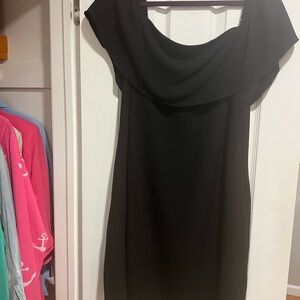 Charlie Holiday Black Cowl Neck Sheath Mini Dress